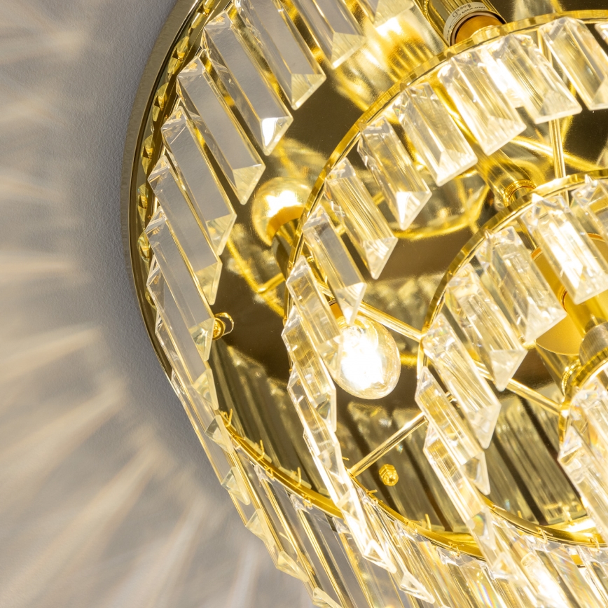 Brilagi – Lustră LED cu cristale MOZART, 5 x E14, max. 40W, 230V, Ø 40 cm, auriu