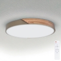 BRILAGI - Plafonieră LED cu intensitate reglabilă PILANA LED/60W/230V 3000-6500K stejar/bej, diam. 60 cm + telecomandă