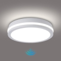 Brilagi - Plafonieră LED de exterior cu senzor BENE LED/24W/230V, diametru 26 cm, alb, IP54