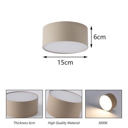 BRILAGI - LED Plafonieră de exterior FORIS LED/20W/230V Ø 15 cm bej IP44