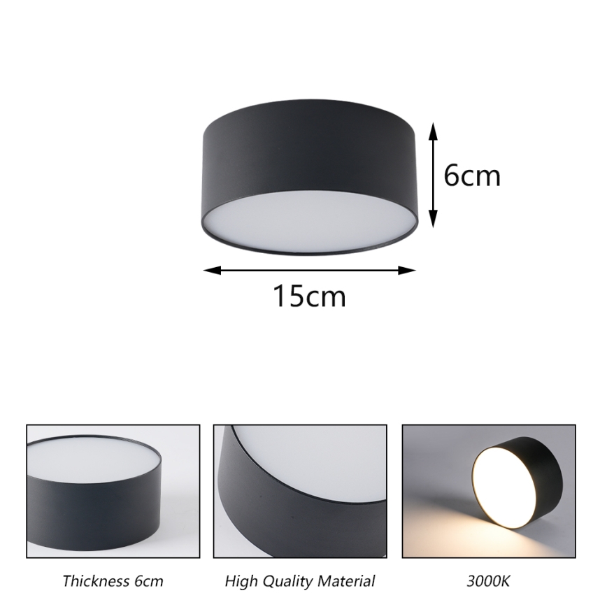 BRILAGI - LED plafonier exterior FORIS LED/20W/230V Ø 15 cm negru IP44