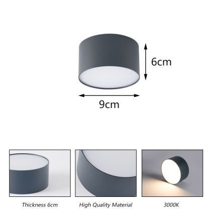 BRILAGI - Plafonieră LED pentru exterior FORIS LED/9W/230V Ø 9 cm antracit IP44