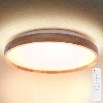 Brilagi - Plafonieră LED dimabilă ALSON LED/48W/230V 3000-6500K stejar, diam. 39,5 cm + telecomandă