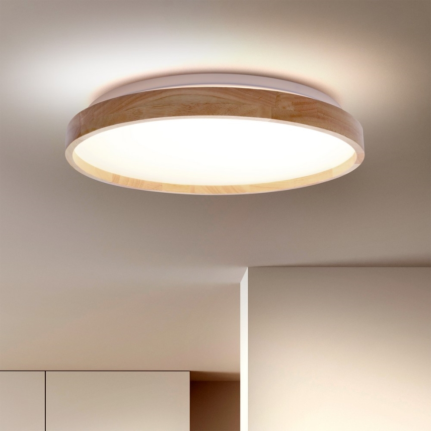 Brilagi - Plafonieră LED dimabilă ALSON LED/48W/230V 3000-6500K stejar, diam. 39,5 cm + telecomandă