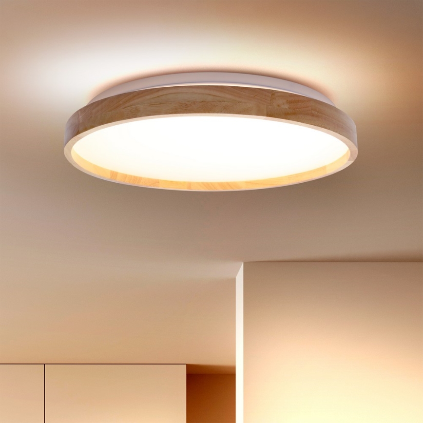 Brilagi - Plafonieră LED dimabilă ALSON LED/48W/230V 3000-6500K stejar, diam. 39,5 cm + telecomandă
