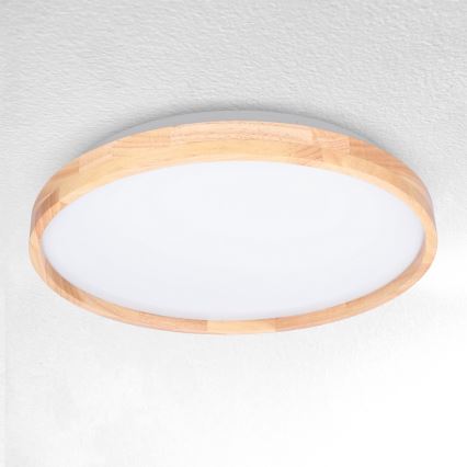 Brilagi - Plafonieră LED dimabilă ALSON LED/48W/230V 3000-6500K stejar, diam. 39,5 cm + telecomandă