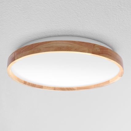 Brilagi - Plafonieră LED dimabilă ALSON LED/48W/230V 3000-6500K stejar, diam. 39,5 cm + telecomandă