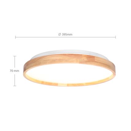 Brilagi - Plafonieră LED dimabilă ALSON LED/48W/230V 3000-6500K stejar, diam. 39,5 cm + telecomandă