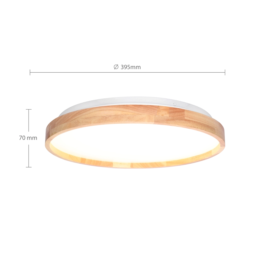 Brilagi - Plafonieră LED dimabilă ALSON LED/48W/230V 3000-6500K stejar, diam. 39,5 cm + telecomandă