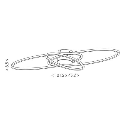 Brilagi - Plafonieră LED dimmabilă APOLLO LED/58W/230V 3000-6500K 43,2x101,2 cm crom mat + telecomandă