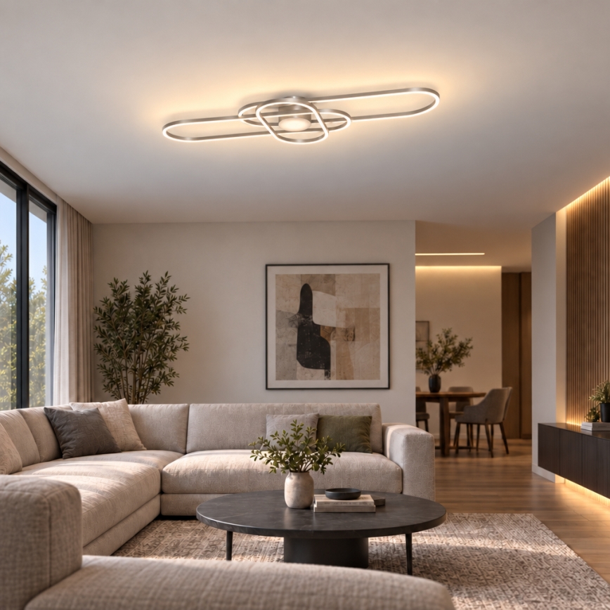 BRILAGI - Plafonieră LED dimabilă APOLLO LED/58W/230V 3000-6500K 43,2x101,2 cm crom mat + telecomandă