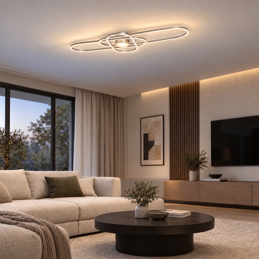 BRILAGI - Plafonieră LED dimabilă APOLLO LED/58W/230V 3000-6500K 43,2x101,2 cm crom mat + telecomandă