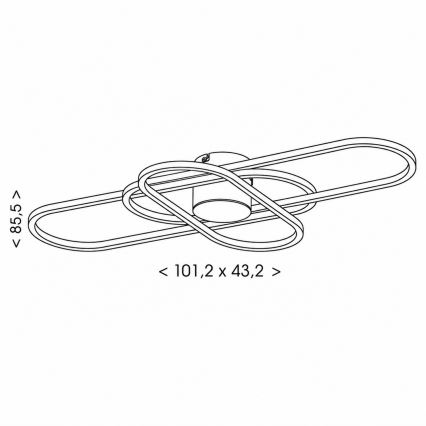 BRILAGI - Plafonieră LED dimabilă APOLLO LED/58W/230V 3000-6500K 43,2x101,2 cm crom mat + telecomandă