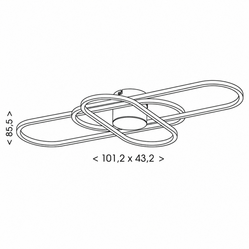 BRILAGI - Plafonieră LED dimabilă APOLLO LED/58W/230V 3000-6500K 43,2x101,2 cm crom mat + telecomandă