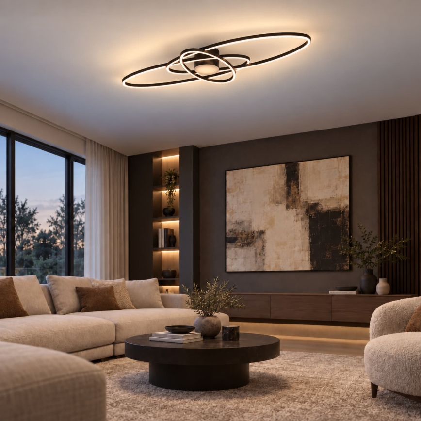 BRILAGI - Plafonieră LED dimabilă APOLLO LED/58W/230V 3000-6500K 43,2x101,2 cm neagră + telecomandă