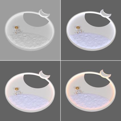 Brilagi - Plafonieră LED dimabilă ASTRO, 20W, 230V, Ø 50 cm, 3000-6000K, finisaj astronaut, telecomandă inclusă