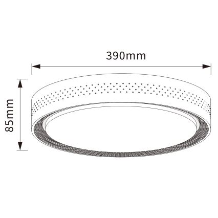 Brilagi - Plafonieră LED dimabilă COCI LED/48W/230V 3000-6500K diam. 39 cm decor lemn/negru + telecomandă