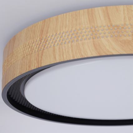 Brilagi - Plafonieră LED dimabilă COCI LED/48W/230V 3000-6500K diam. 39 cm decor lemn/negru + telecomandă