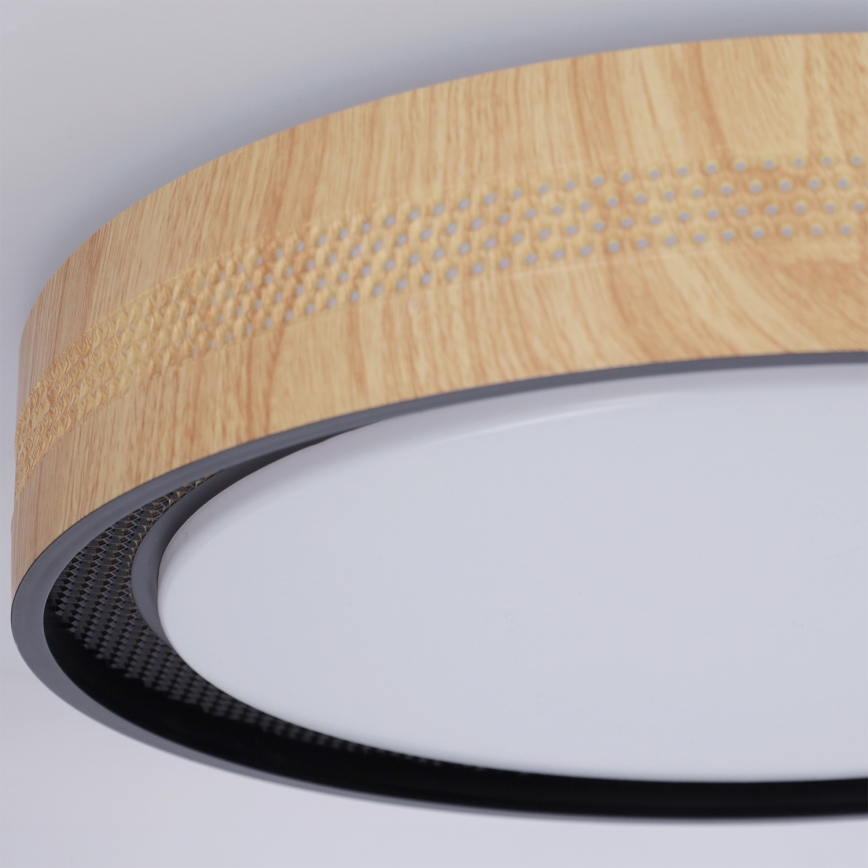 Brilagi - Plafonieră LED dimabilă COCI LED/48W/230V 3000-6500K diam. 39 cm decor lemn/negru + telecomandă