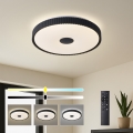 Brilagi - Plafonieră LED dimabilă CORVO, 72W, 230V, 3000–6000K, neagră, Ø50 cm + telecomandă