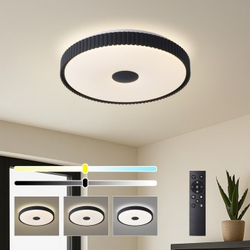 Brilagi - Plafonieră LED dimabilă CORVO, 72W, 230V, 3000–6000K, neagră, Ø50 cm + telecomandă
