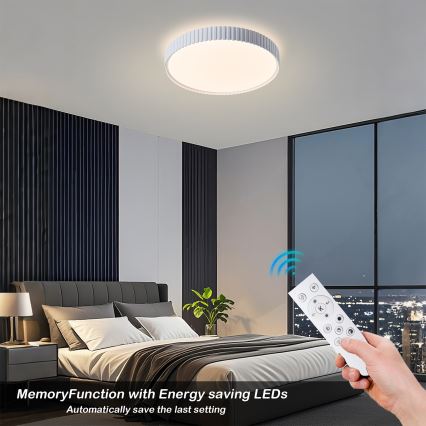 Brilagi CORVO – Lampă de tavan LED dimabilă, 54 W, 230 V, 3000–6000 K, albă, Ø 40 cm, cu telecomandă