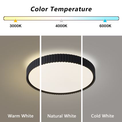 Brilagi - Plafonieră LED CORVO dimabilă, LED/54W/230V, 3000-6000K, neagră, Ø 40 cm + telecomandă