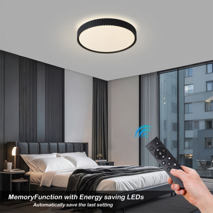 Brilagi - Plafonieră LED CORVO dimabilă, LED/54W/230V, 3000-6000K, neagră, Ø 40 cm + telecomandă