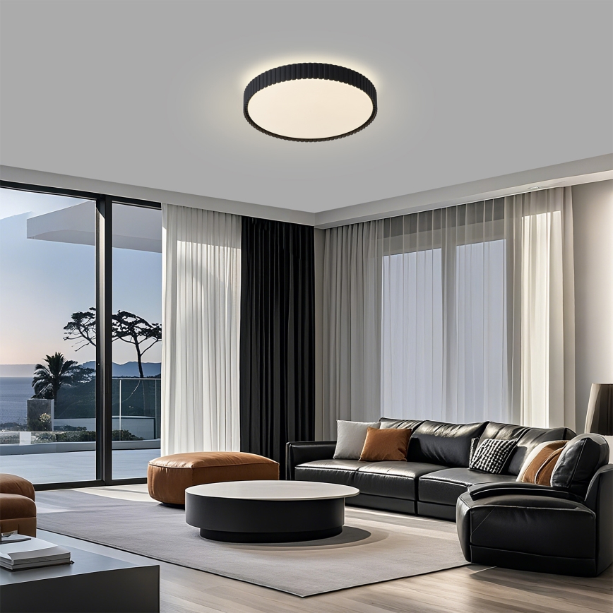 Brilagi - Plafonieră LED CORVO dimabilă, LED/54W/230V, 3000-6000K, neagră, Ø 40 cm + telecomandă