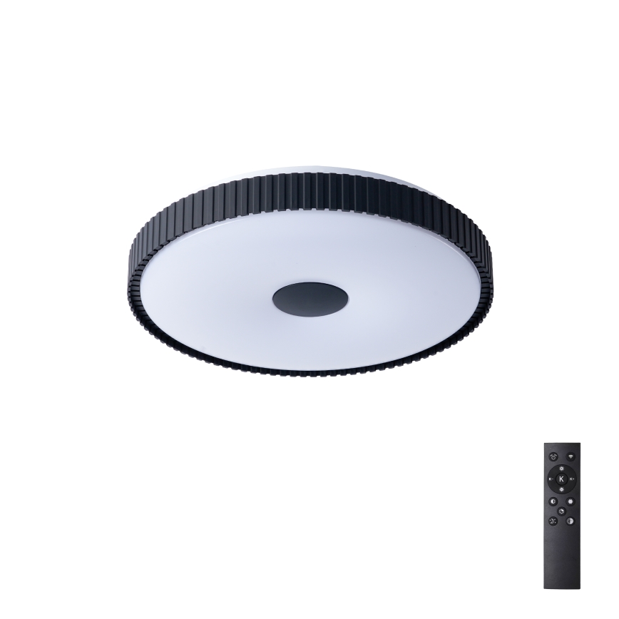 Brilagi - Plafonieră LED dimabilă CORVO, 72W, 230V, 3000–6000K, neagră, Ø50 cm + telecomandă