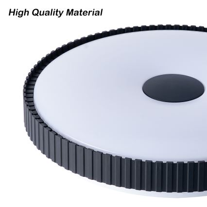 Brilagi - Plafonieră LED dimabilă CORVO, 72W, 230V, 3000–6000K, neagră, Ø50 cm + telecomandă