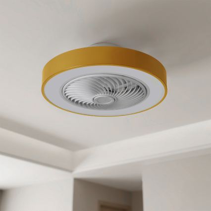 Brilagi - Plafonieră LED dimabilă cu ventilator LED/38W/230V 3000-6500K 3000-6500K Ø 50 cm, auriu + telecomandă