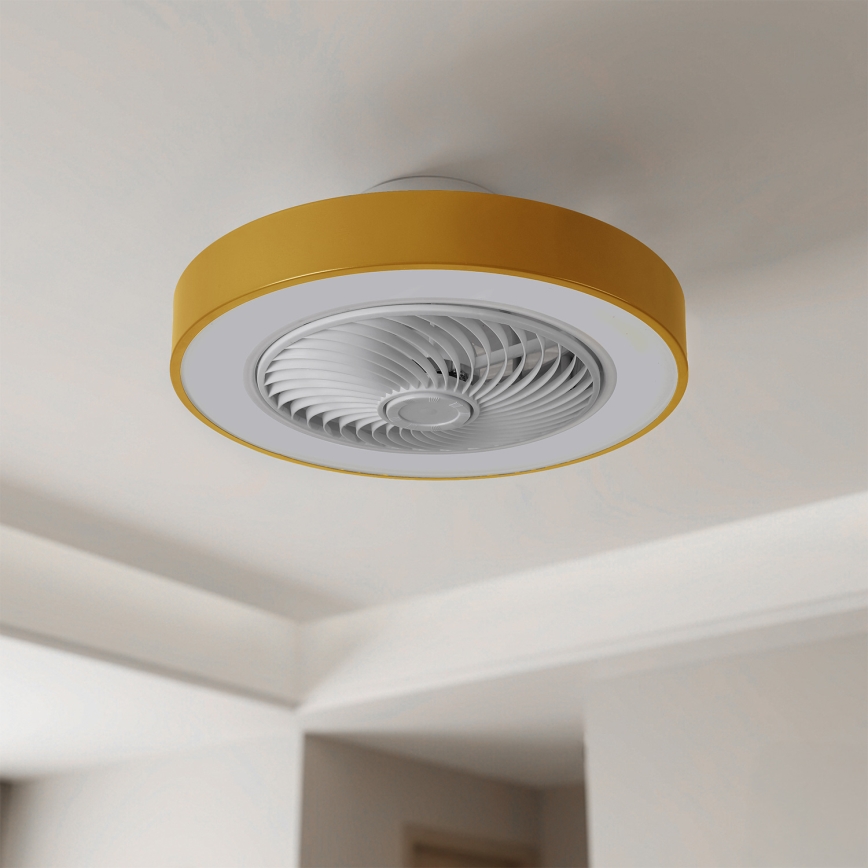 Brilagi - Plafonieră LED dimabilă cu ventilator LED/38W/230V 3000-6500K 3000-6500K Ø 50 cm, auriu + telecomandă