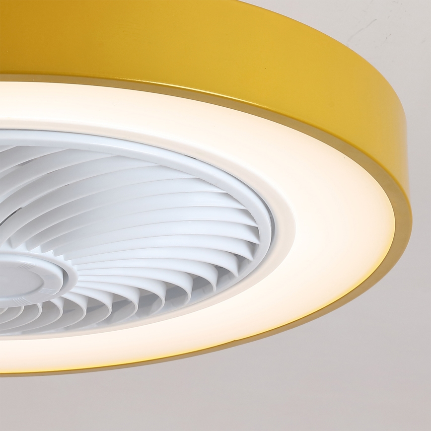 Brilagi - Plafonieră LED dimabilă cu ventilator LED/38W/230V 3000-6500K 3000-6500K Ø 50 cm, auriu + telecomandă