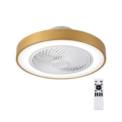 Brilagi - Plafonieră LED dimabilă cu ventilator LED/38W/230V 3000-6500K 3000-6500K Ø 50 cm, auriu + telecomandă