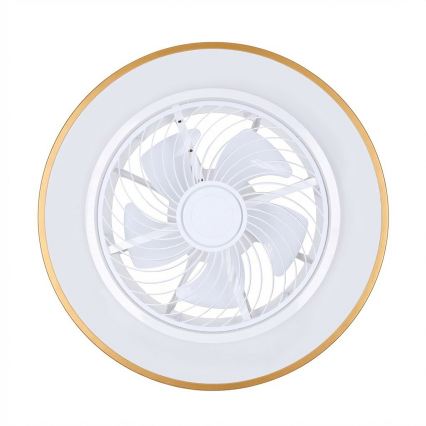 Brilagi - Plafonieră LED dimabilă cu ventilator LED/38W/230V 3000-6500K 3000-6500K Ø 50 cm, auriu + telecomandă