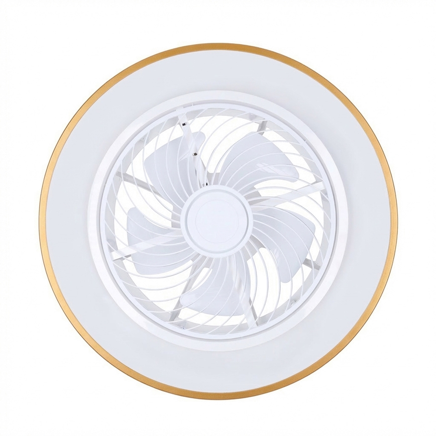 Brilagi - Plafonieră LED dimabilă cu ventilator LED/38W/230V 3000-6500K 3000-6500K Ø 50 cm, auriu + telecomandă