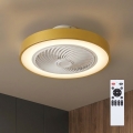 Brilagi - Plafonieră LED dimabilă cu ventilator integrat LED/38W/230V 3000-6500K Ø 50 cm aurie + telecomandă