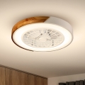 Brilagi - Plafonieră LED dimabilă cu ventilator LED/30W/230V 3000-6500K Ø 50 cm alb/stejar + telecomandă