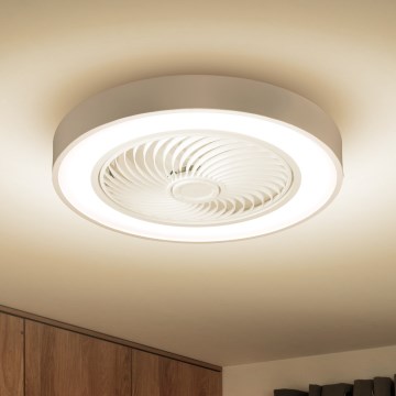 Brilagi - Plafonieră LED dimabilă cu ventilator, LED 30W, 230V, 3000–6500K, Ø 50 cm, albă + telecomandă