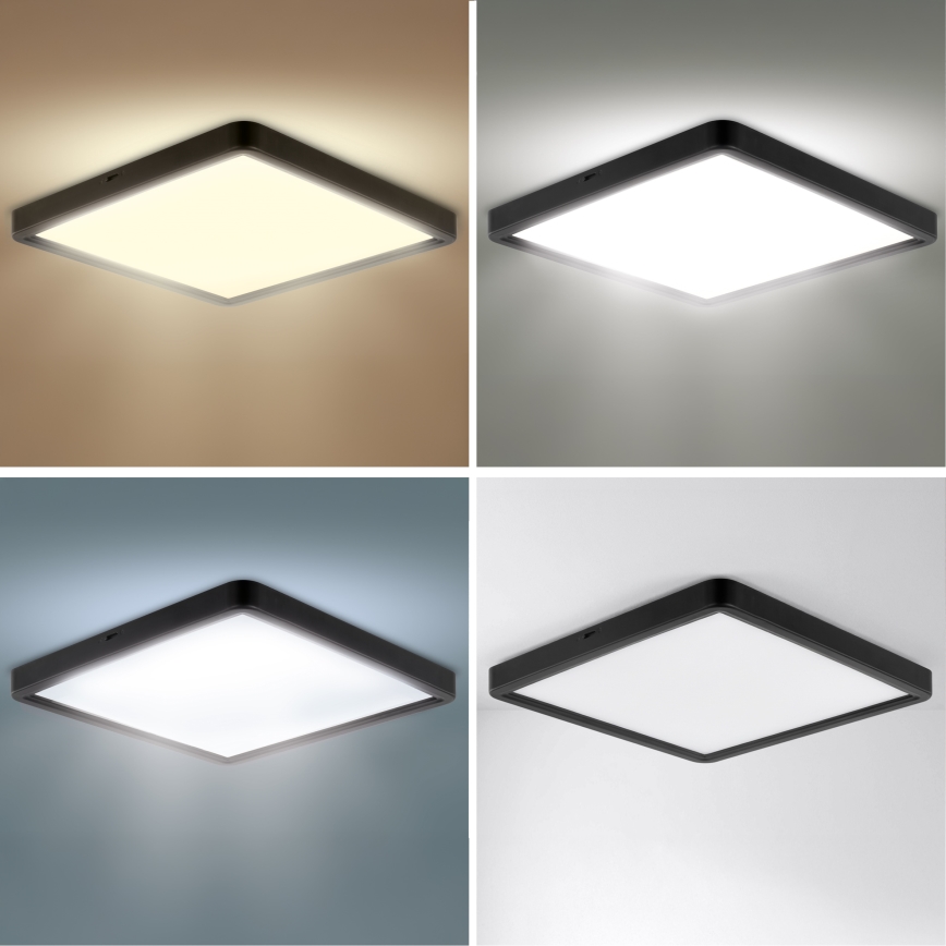 Brilagi - Plafonieră LED dimmabilă ESTELA SQUARE LED/36W/230V 3000-6500K 31x31 cm neagră + telecomandă