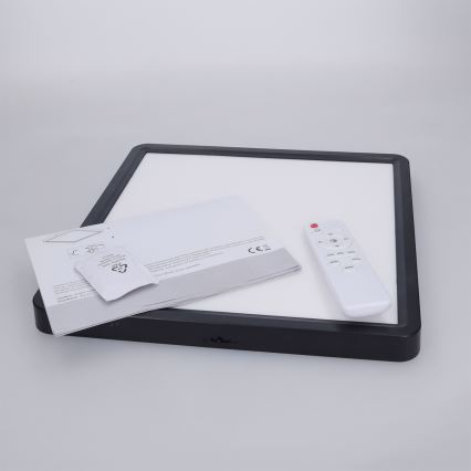 Brilagi - Plafonieră LED dimmabilă ESTELA SQUARE LED/36W/230V 3000-6500K 31x31 cm neagră + telecomandă