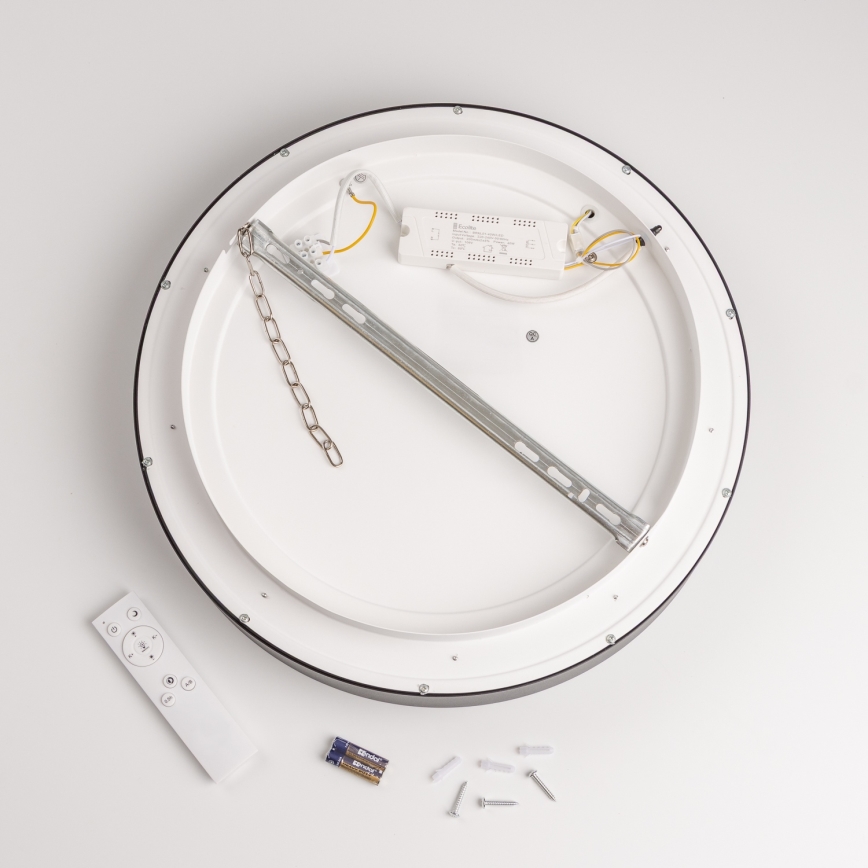 Brilagi - Plafonieră LED dimabilă FALCON, 80W, 230V, 3000–6500K, Ø 60 cm, neagră, cu telecomandă