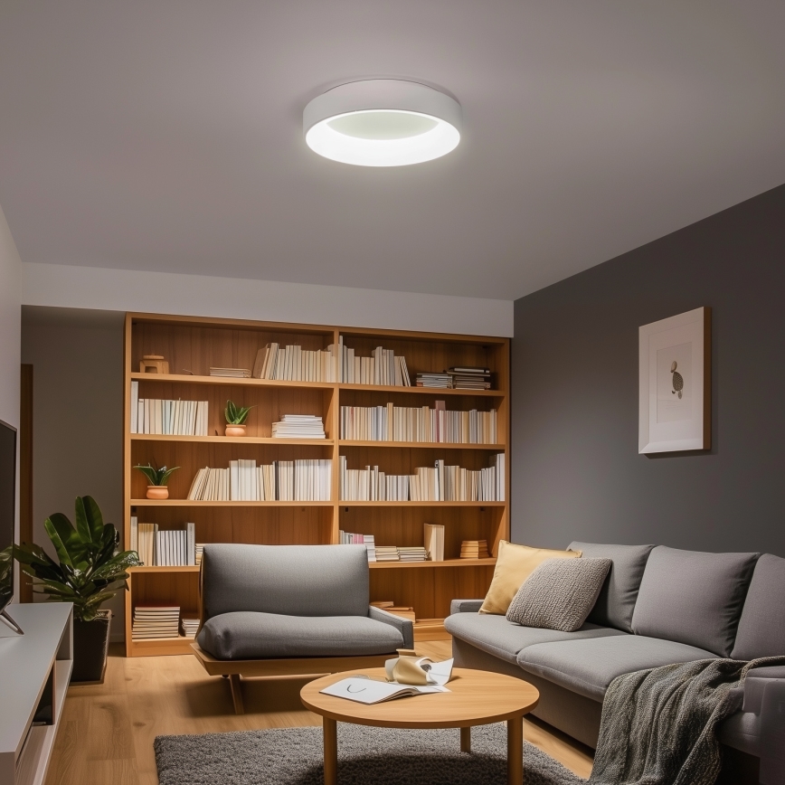 Brilagi - Plafonieră LED FALCON reglabilă, 40 W, 230 V, 3000–6500 K, Ø45 cm, albă, cu telecomandă