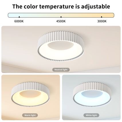BRILAGI - LED dimabil. plafonieră FALCON MODERN LED/30W/230V 3000-6000K Ø 40 cm albă + telecomandă