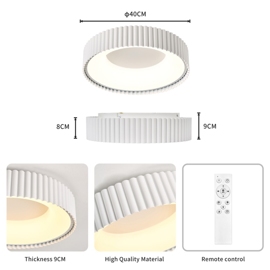 BRILAGI - LED dimabil. plafonieră FALCON MODERN LED/30W/230V 3000-6000K Ø 40 cm albă + telecomandă