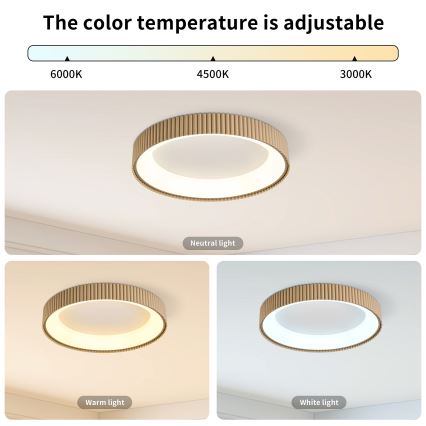 Brilagi - Plafonieră LED reglabilă FALCON MODERN LED/30W/230V 3000-6500K Ø 40 cm bej + telecomandă