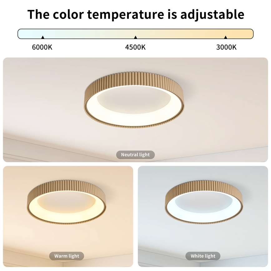 Brilagi - Plafonieră LED reglabilă FALCON MODERN LED/30W/230V 3000-6500K Ø 40 cm bej + telecomandă