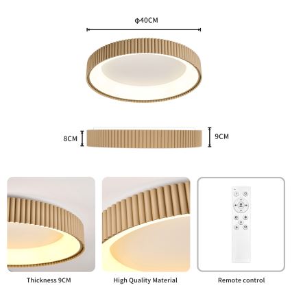 Brilagi - Plafonieră LED reglabilă FALCON MODERN LED/30W/230V 3000-6500K Ø 40 cm bej + telecomandă
