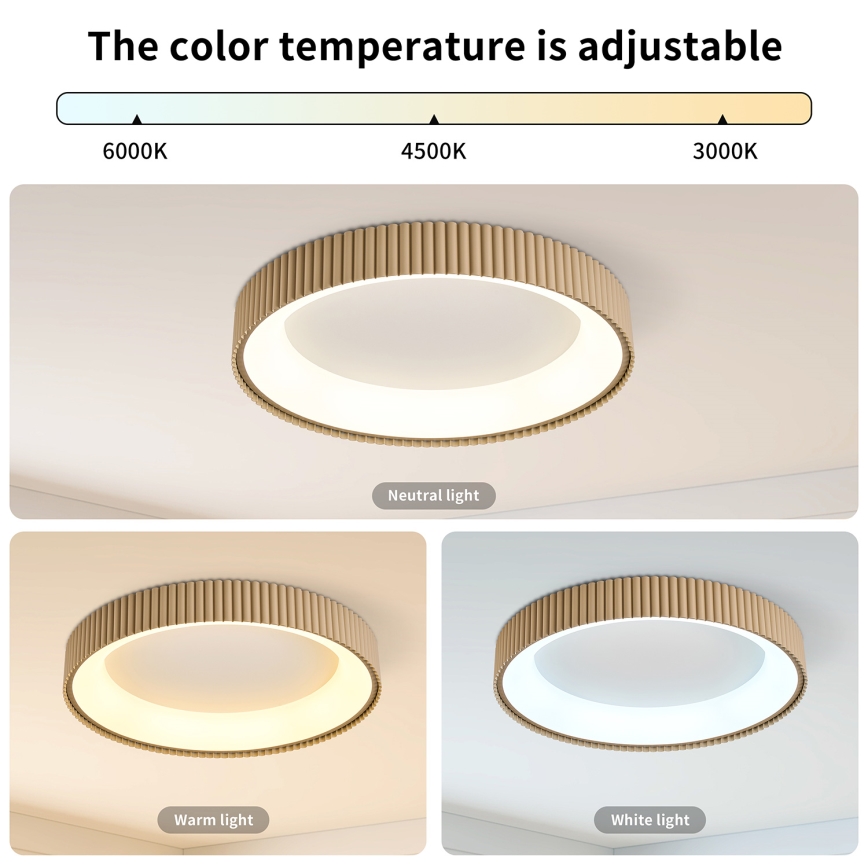 BRILAGI - Plafonieră LED dimabilă FALCON MODERN LED/54W/230V 3000-6500K 60 cm bej + telecomandă
